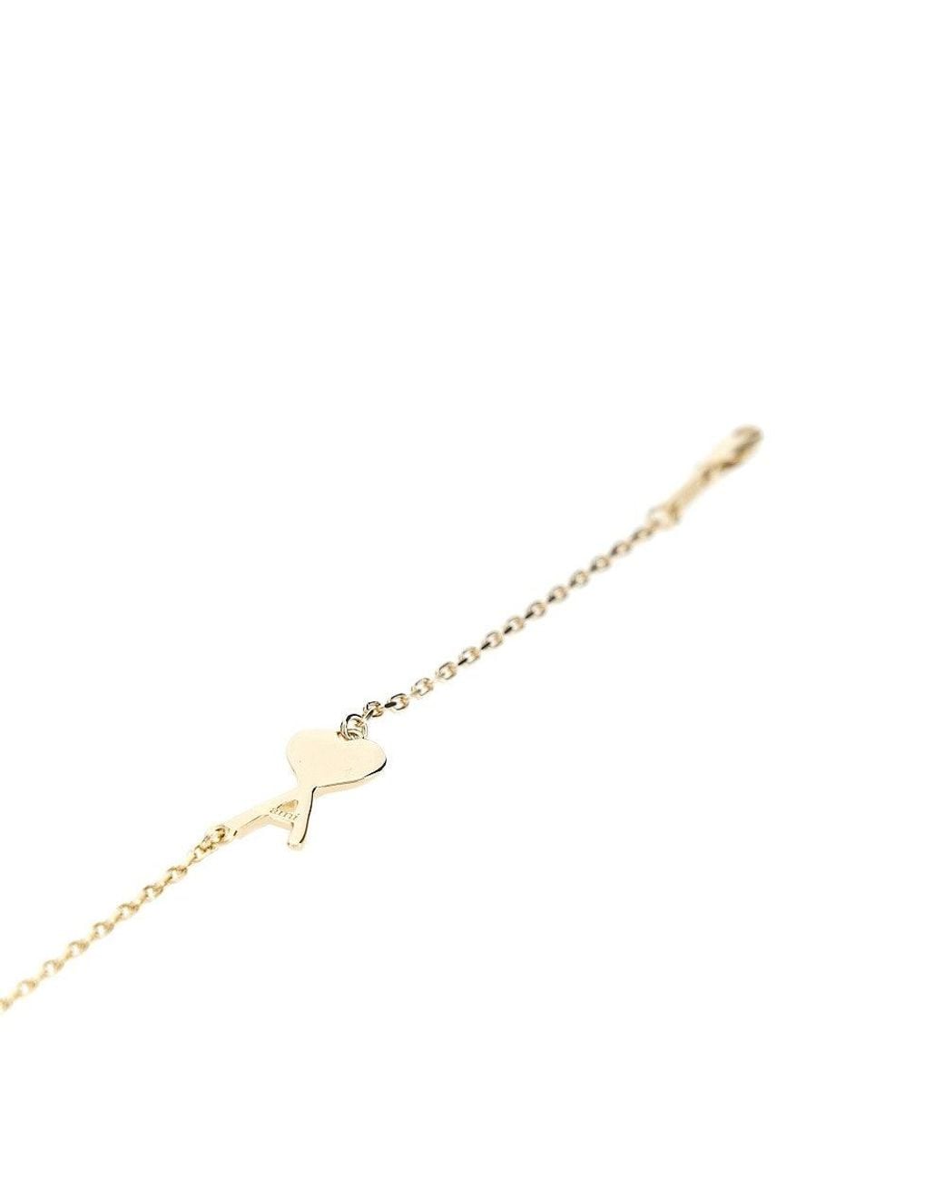 AMI Metallic Brass Hammered De Coeur Bracelet for men