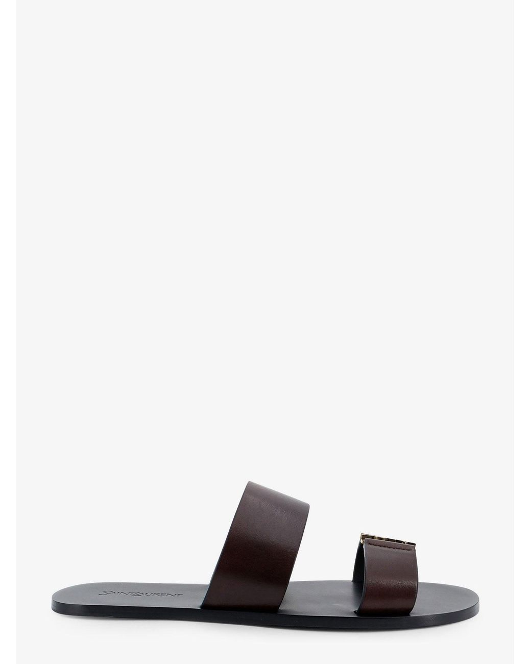 Saint Laurent White Babylone Leather Sandals for men