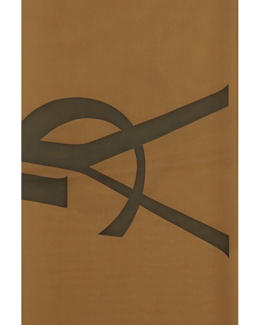 Saint Laurent Natural Cassandre Square Silk Twill Scarf