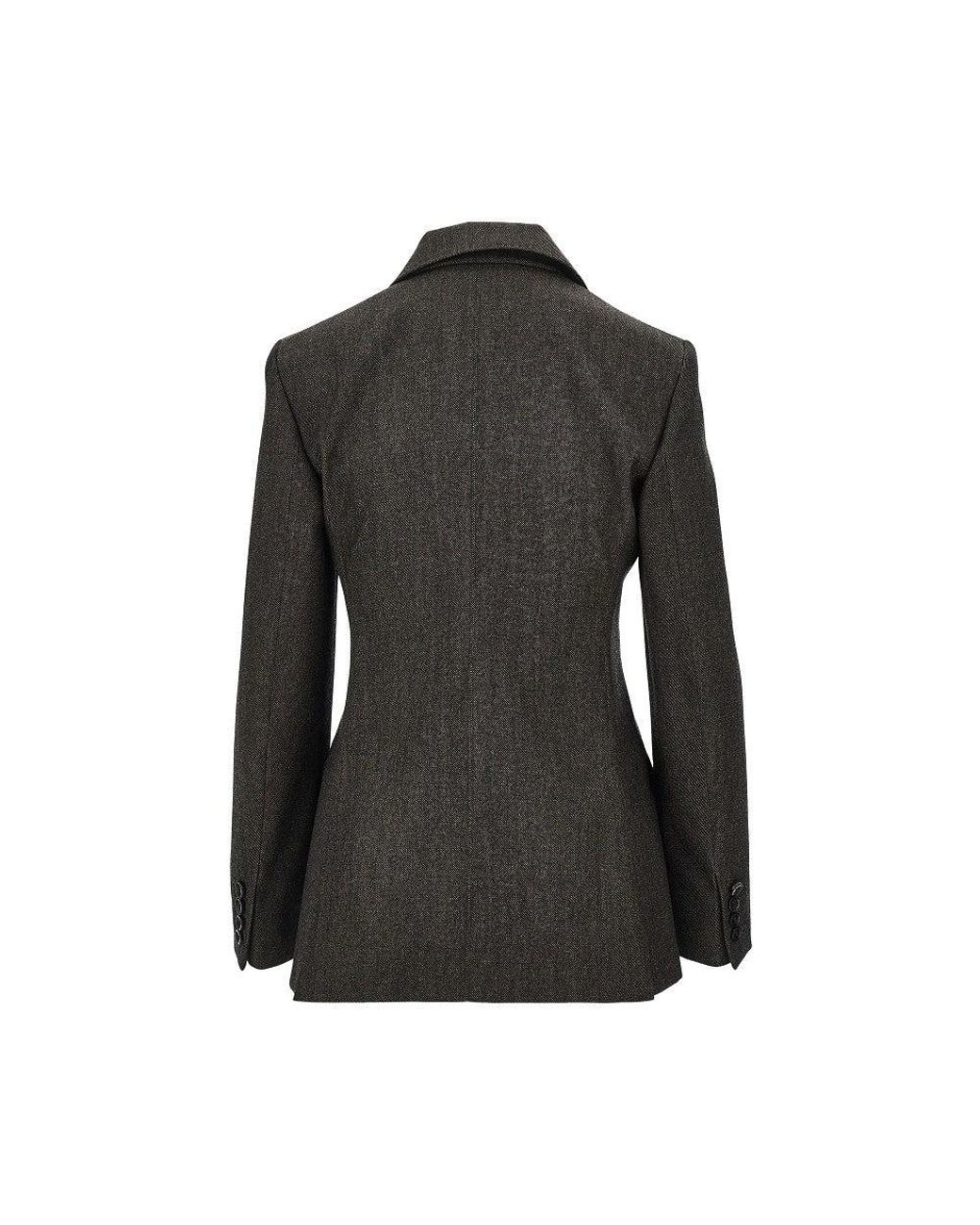 Max Mara Black Virgin Wool Double-Breasted Jacket