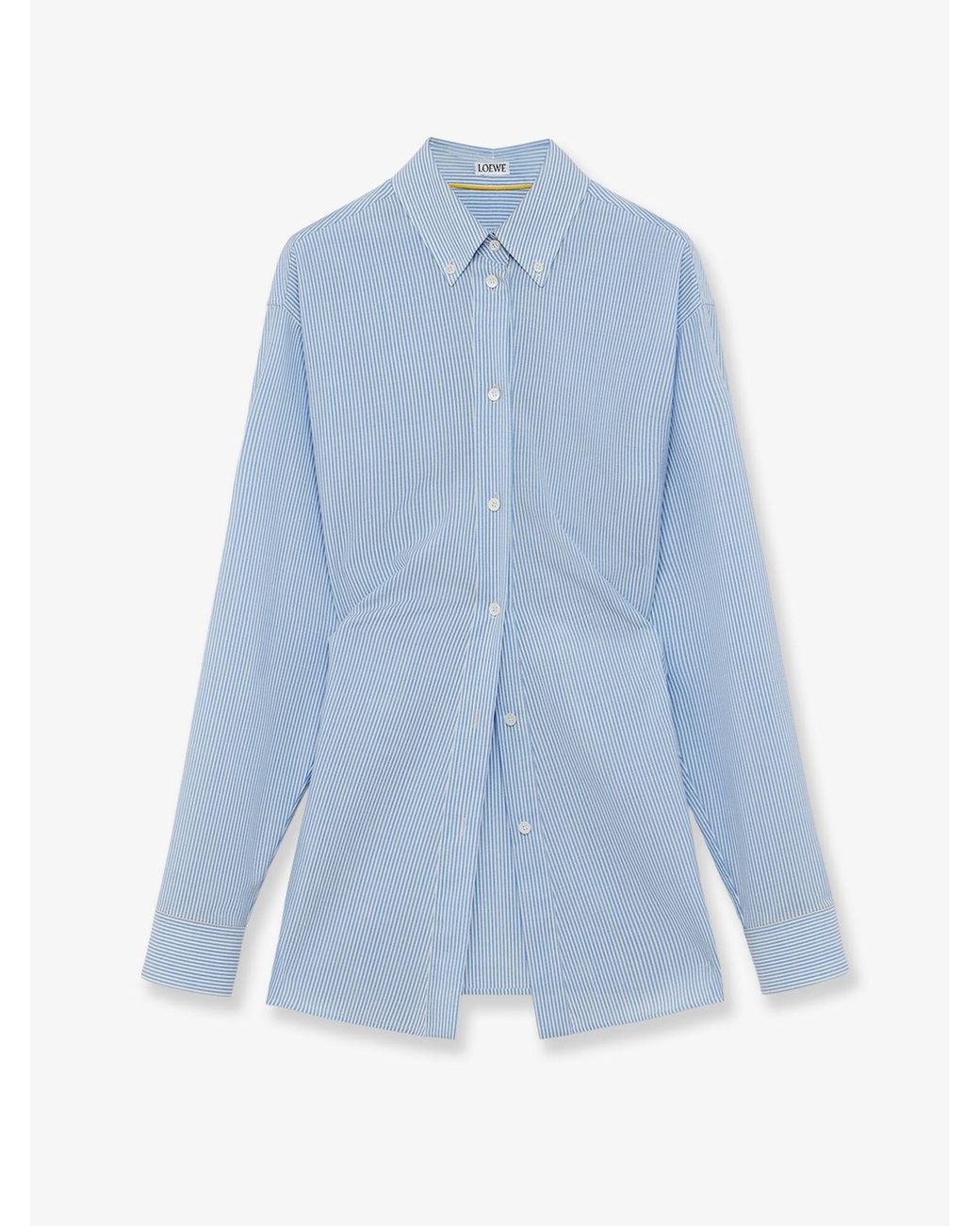 Loewe Blue Lightweight Wool Striped Shirt