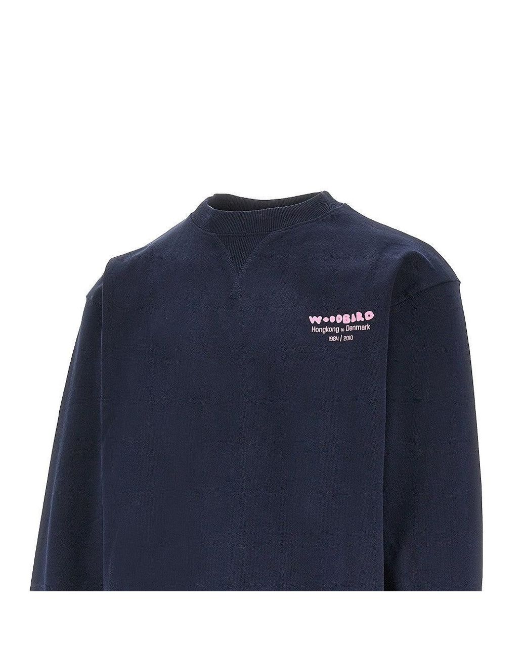 Woodbird Blue Wbcane Wok Crewneck Sweatshirt for men