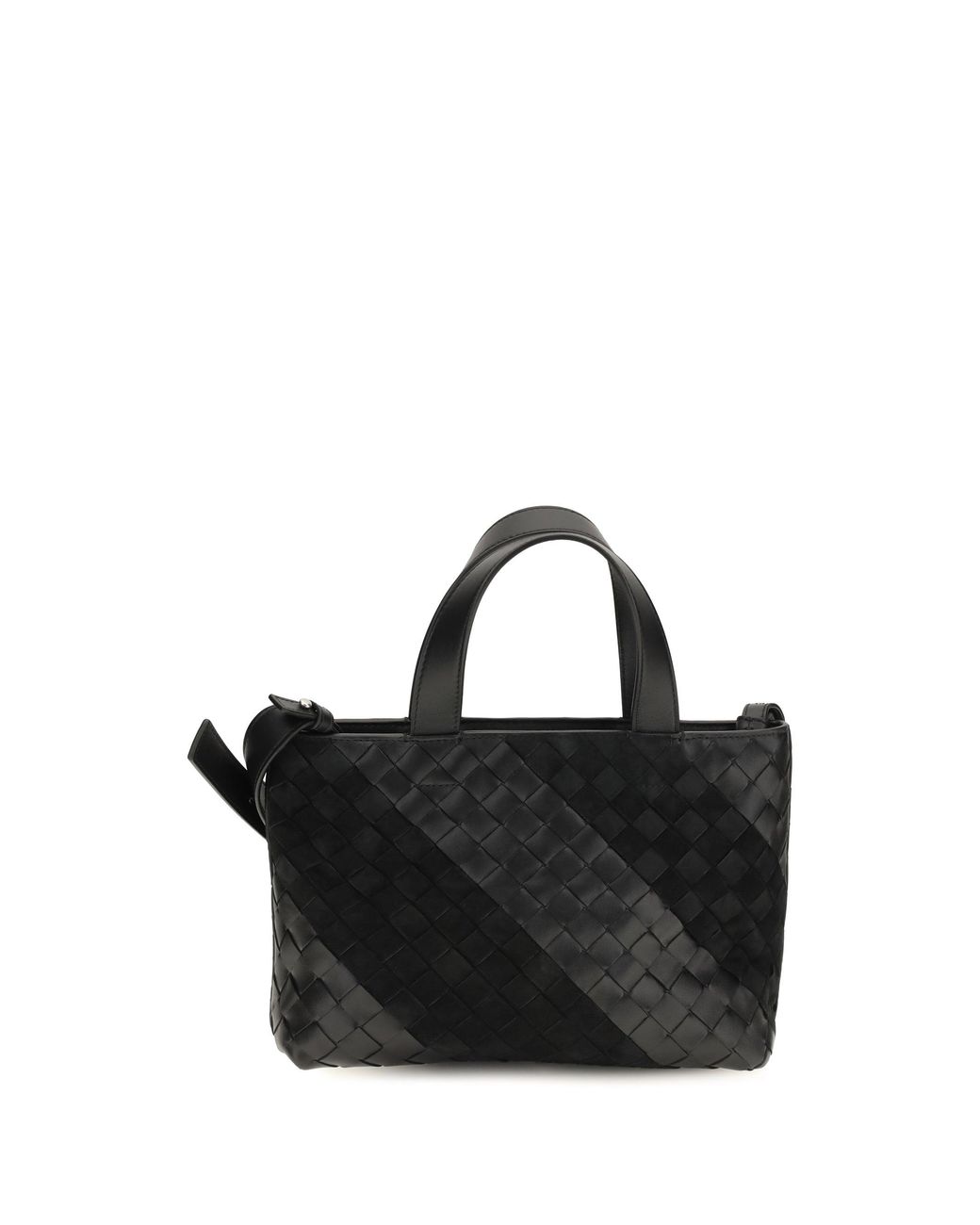 Bottega Veneta Black Intrecciato Handbag With Suede Stripes for men