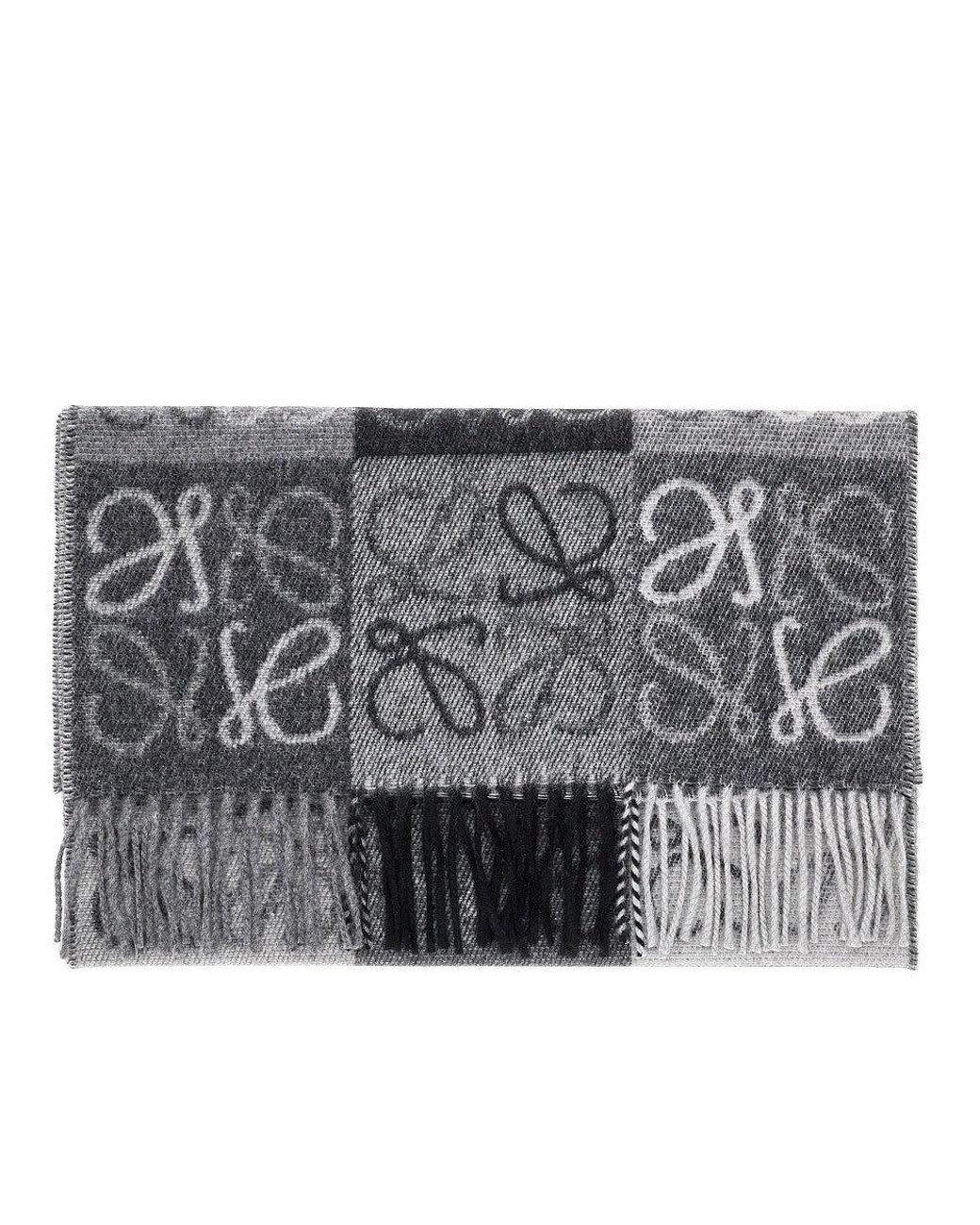Loewe Metallic Anagram Jacquard Wool Scarf