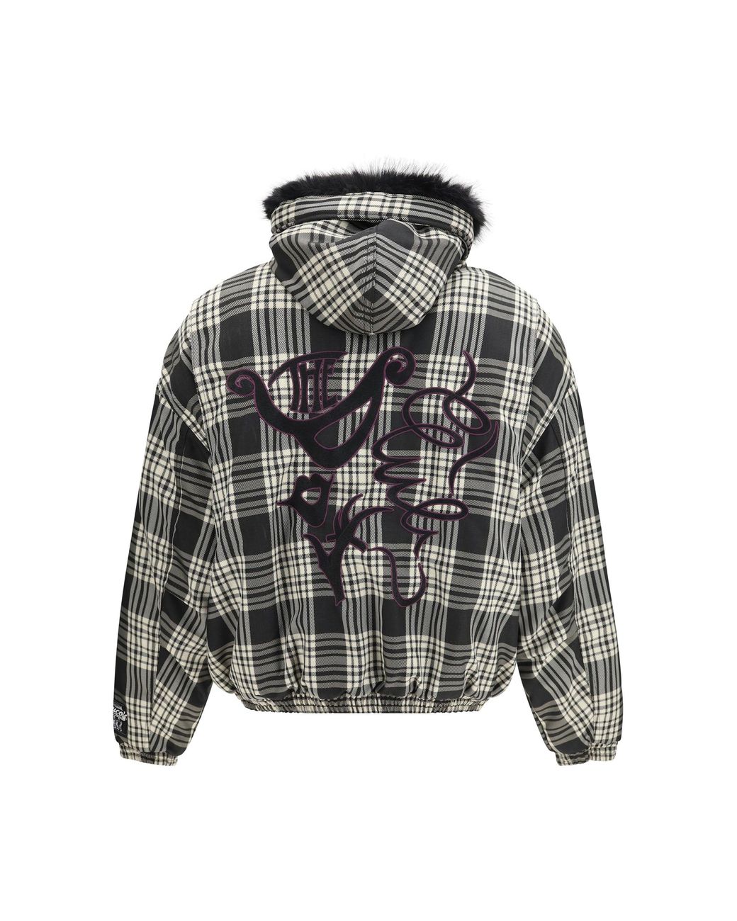 PDF CHANNEL Black Reversible Hooded Bomber Check for men