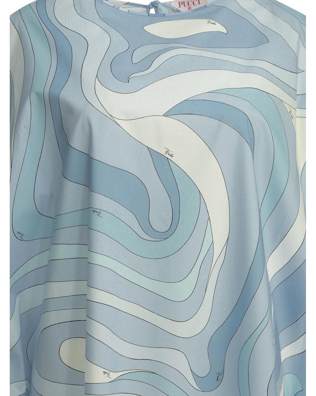 Emilio Pucci Blue "Marmo" Short Caftan Dress