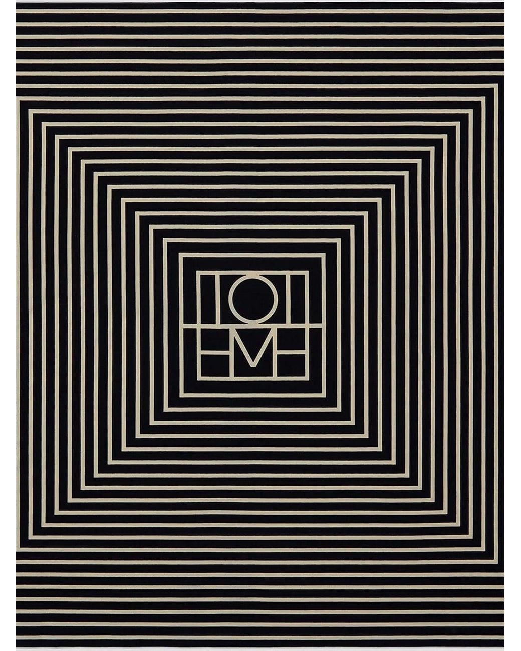Totême Black Monogrammed Silk Scarf
