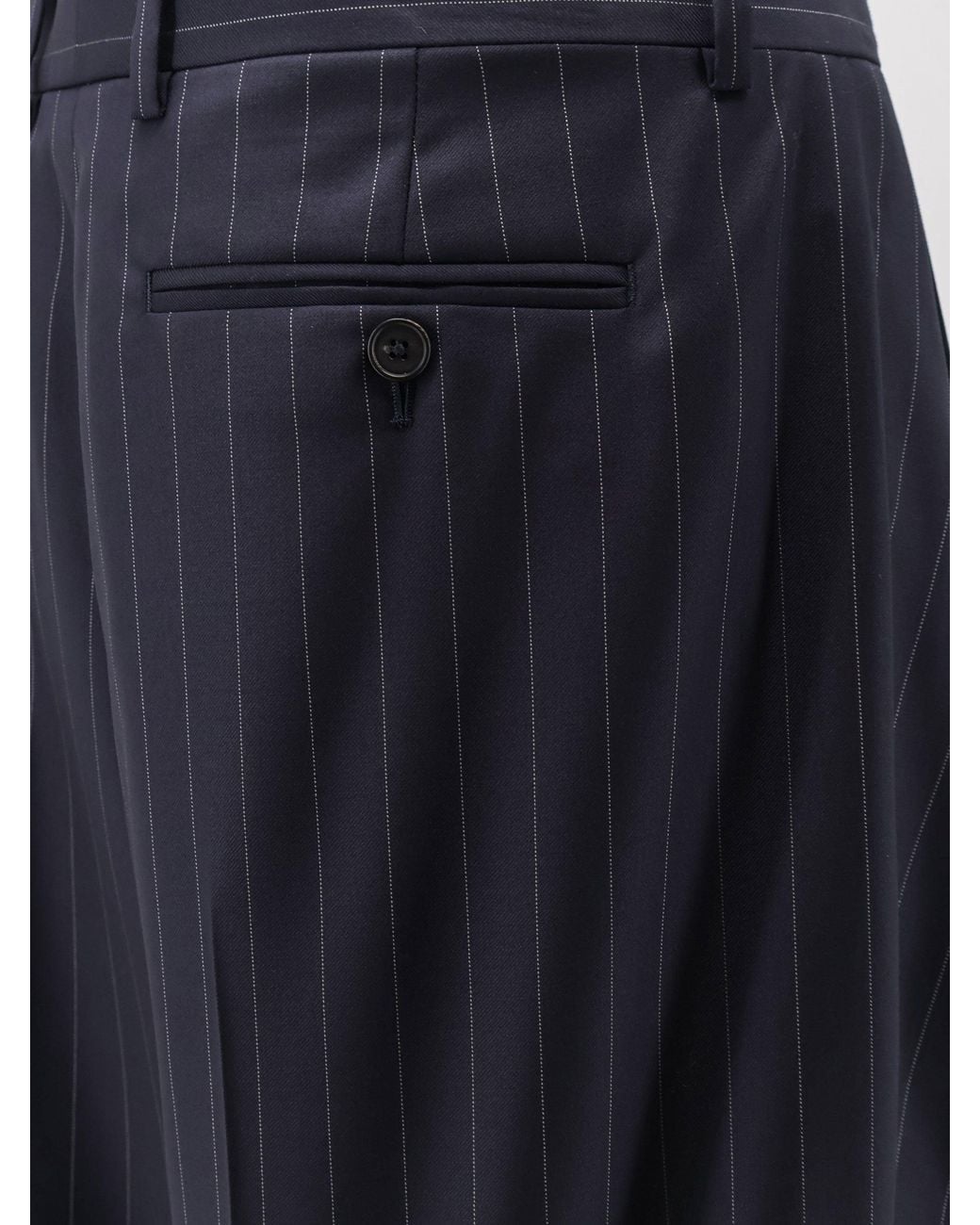 Givenchy Blue Double Pleat Wool Trousers