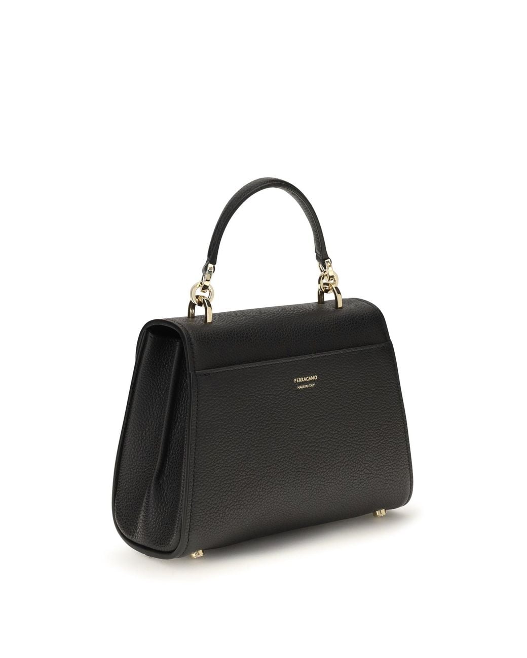 Ferragamo Black Gancini Mini Handbag