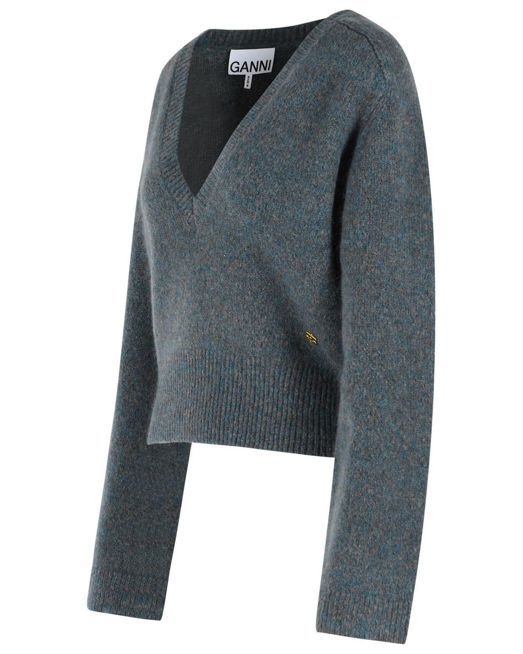 Ganni Blue Wool Blend Sweater