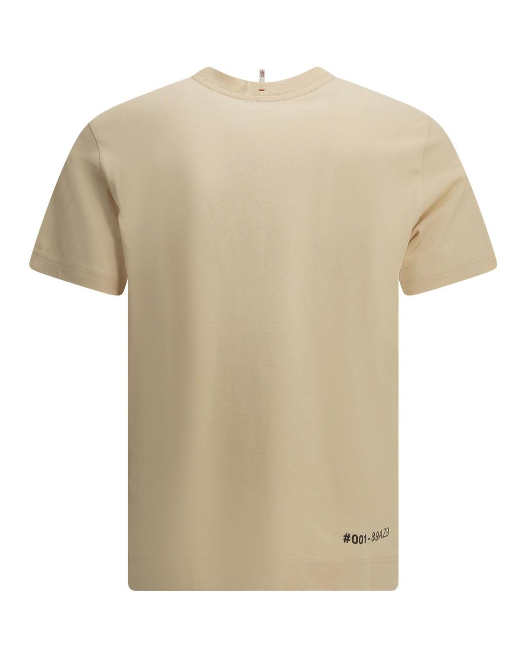 Moncler Natural Crewneck T-Shirt With Logo for men