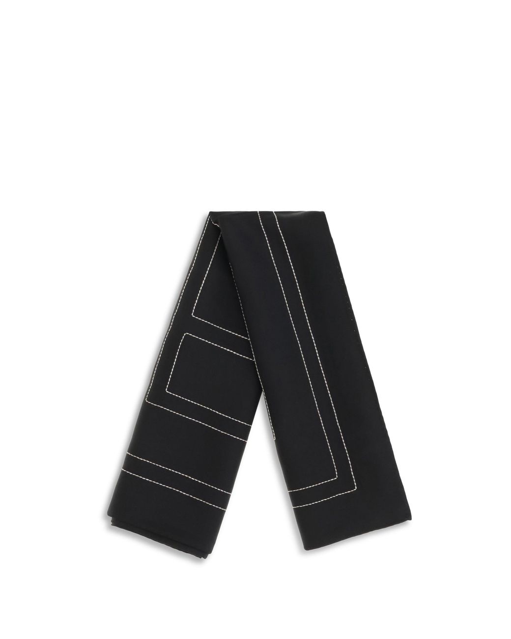 Totême Black Silk Scarf With Embroidery
