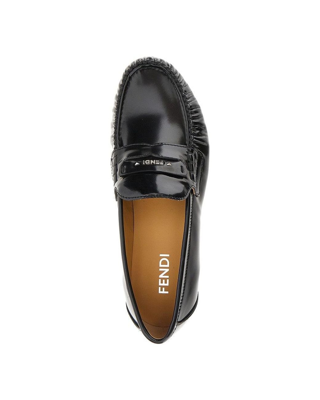 Fendi Blue Scrunch' Leather Loafers 37