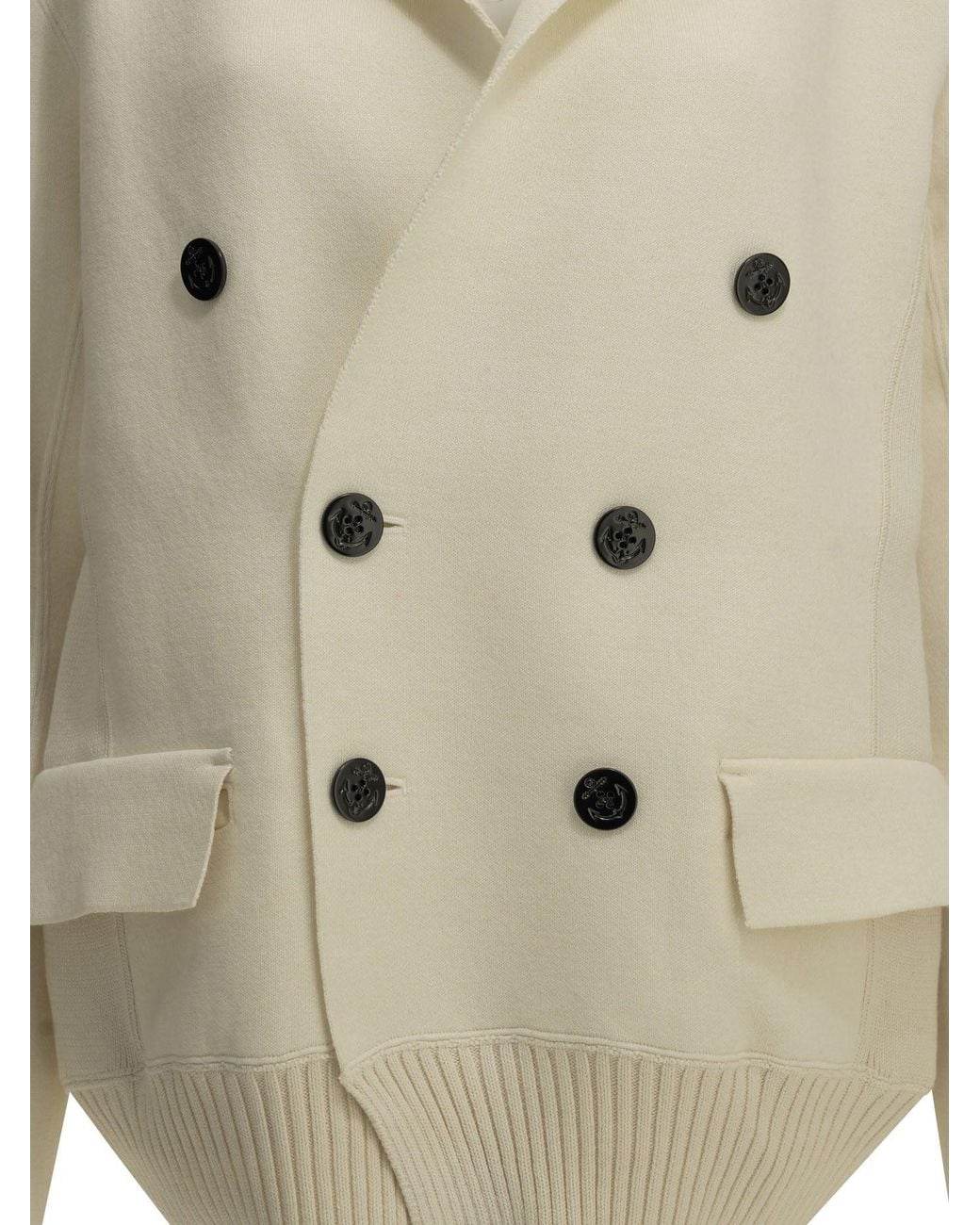 Sacai Natural Double-Breasted Blazer