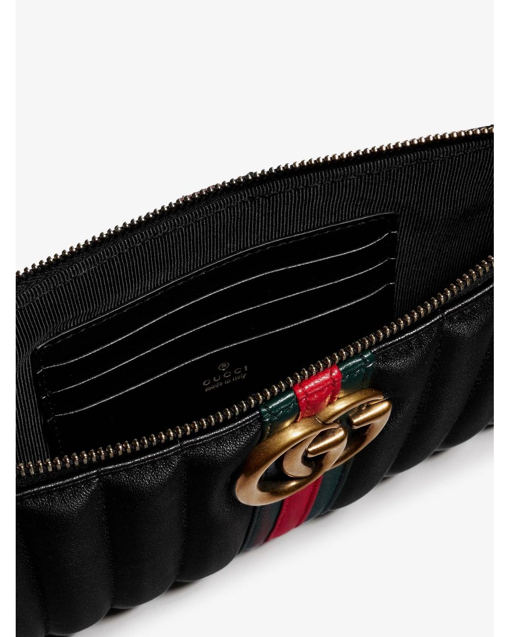Gucci White Gg Marmont Pouch With Strap