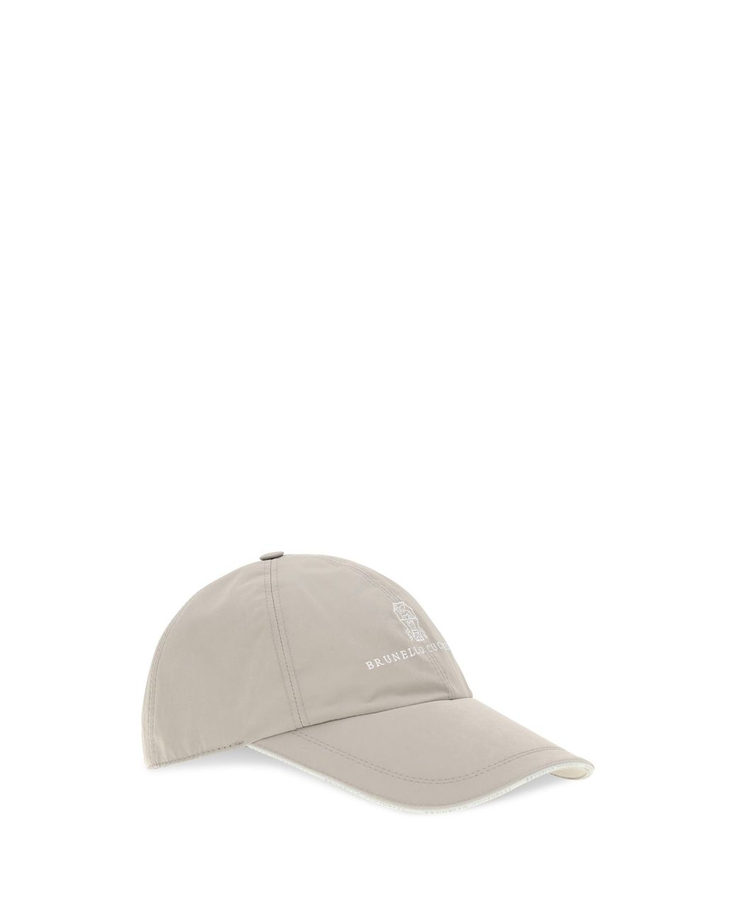 Brunello Cucinelli White Baseball Cap Laminated Nylon for men