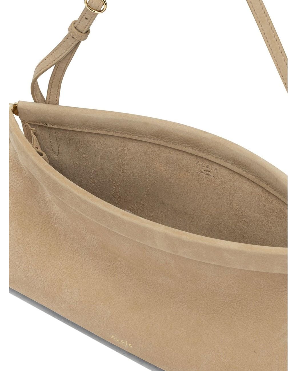 Alaïa Natural Alaia "Le Click East West" Medium Shoulder Bag