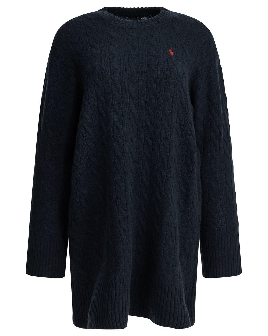 Polo Ralph Lauren Blue Short Knit Dress With Logo