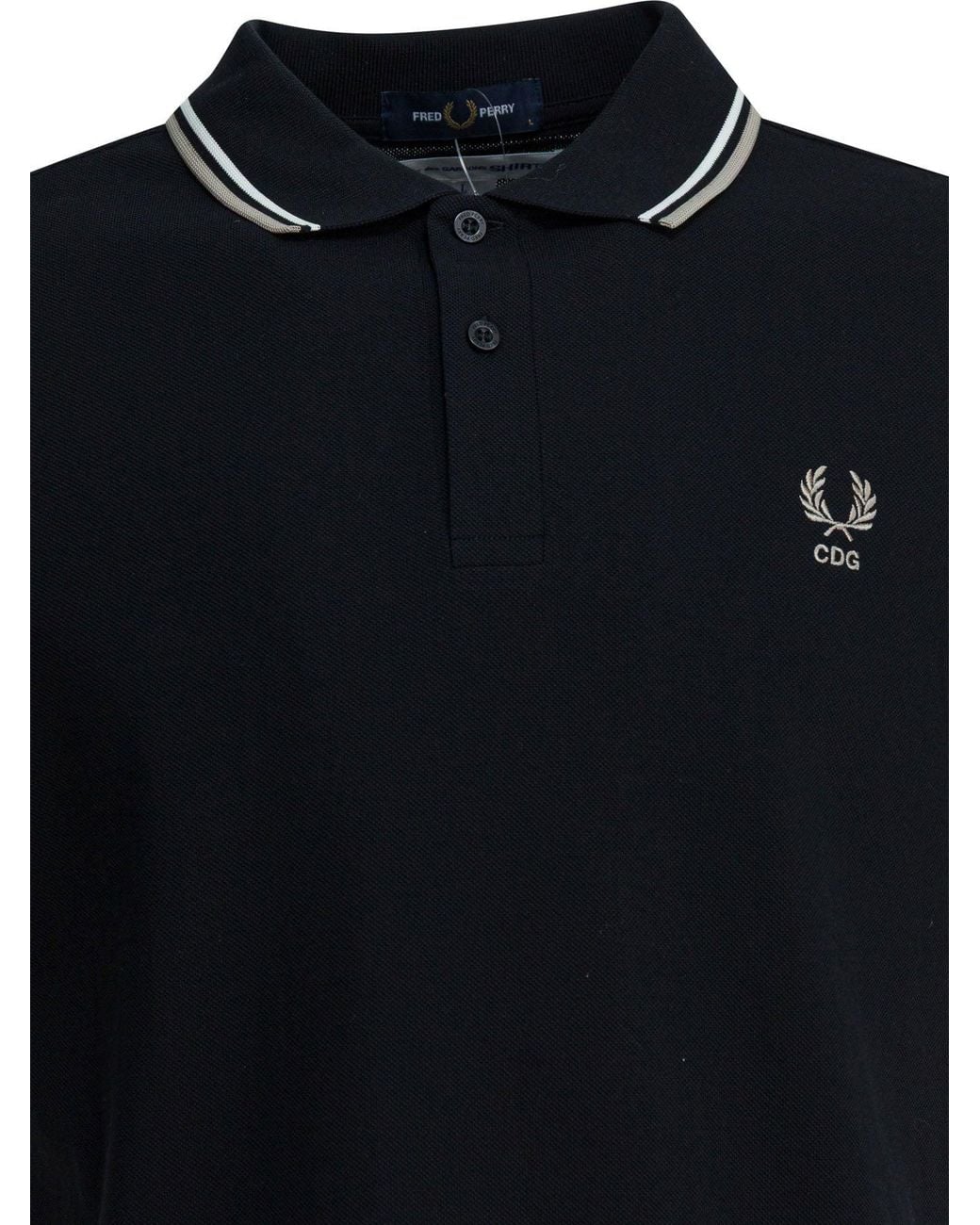 Comme des Garçons Black X Fred Perry" Button-Down Polo Shirt for men