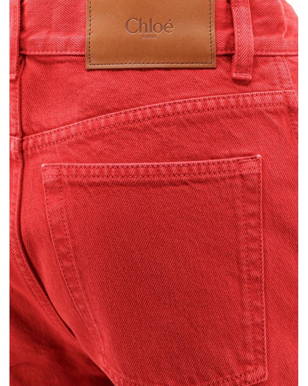 Chloé Red Cotton Trousers