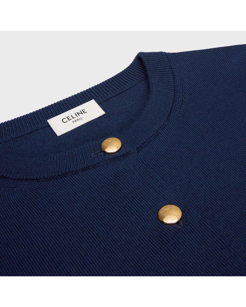 Céline Blue Wool Cardigan