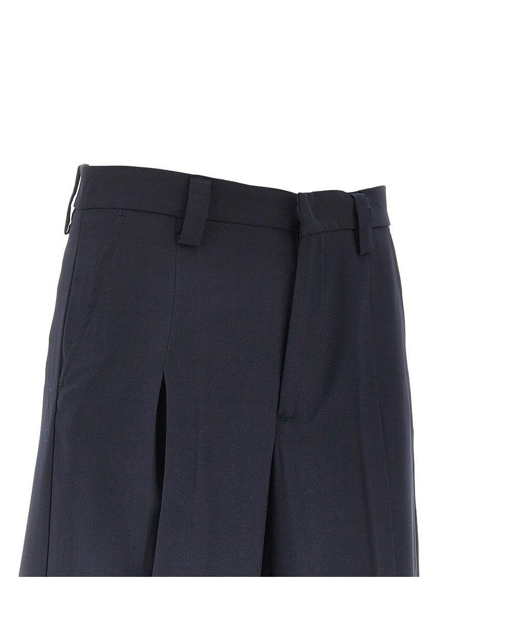 C.9.3 Blue Wool-Blend Canvas Bermuda Shorts for men
