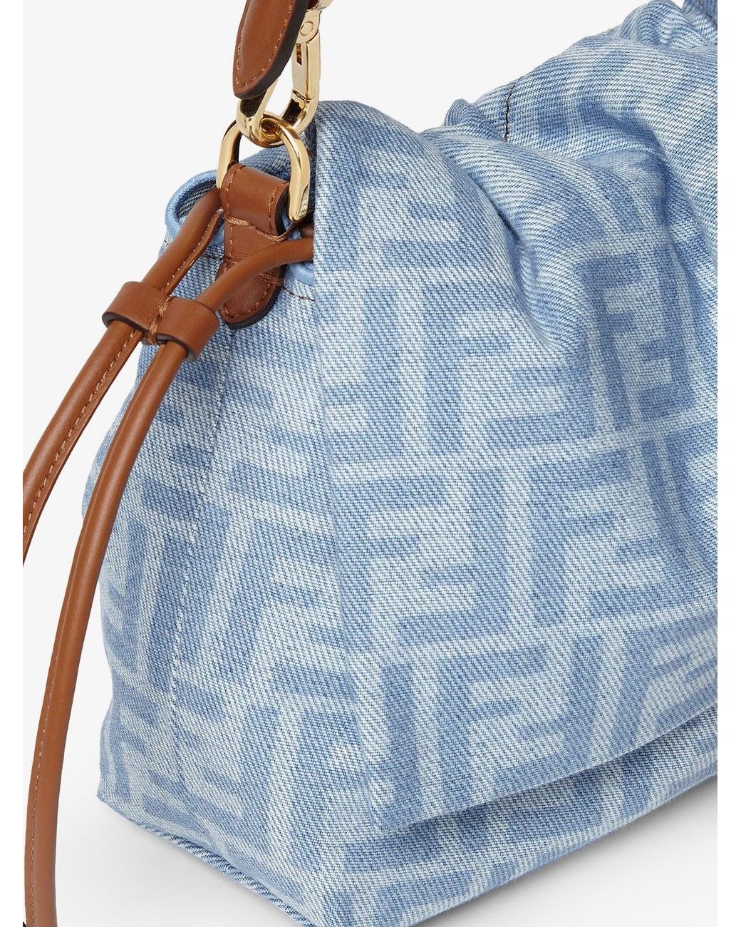 Fendi Blue Mamma Baguette Light Denim Crossbody Bag