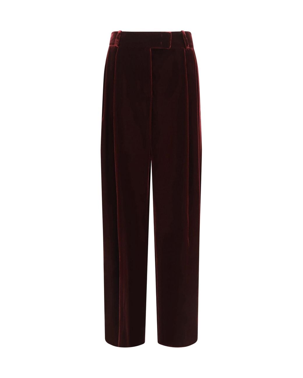 Giorgio Armani Purple Wide Leg Pants With Double Pleats