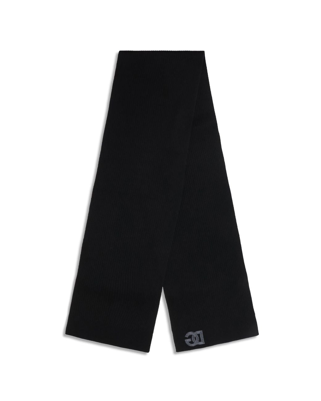 Dolce & Gabbana Black Dolce & Gabbana Ribbed Virgin Wool Scarf for men