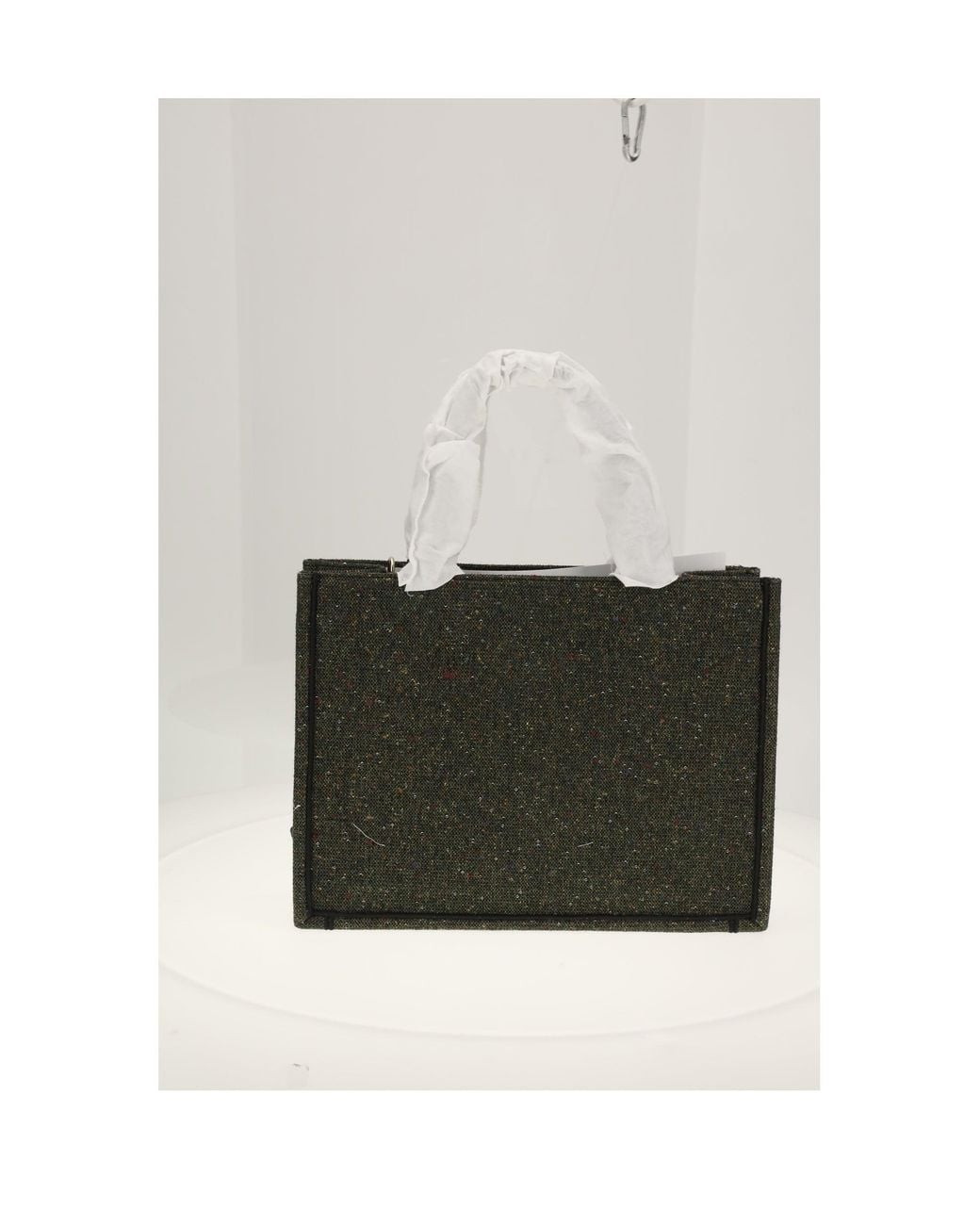 Dior White Book Tote Medium Tweed Sequins Emb Multi