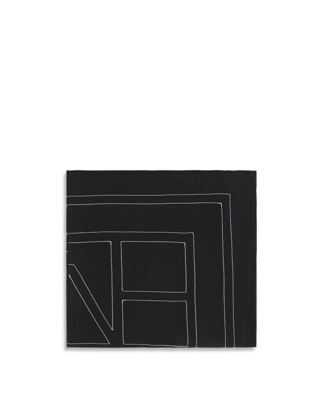 Totême Black Silk Scarf With Embroidery