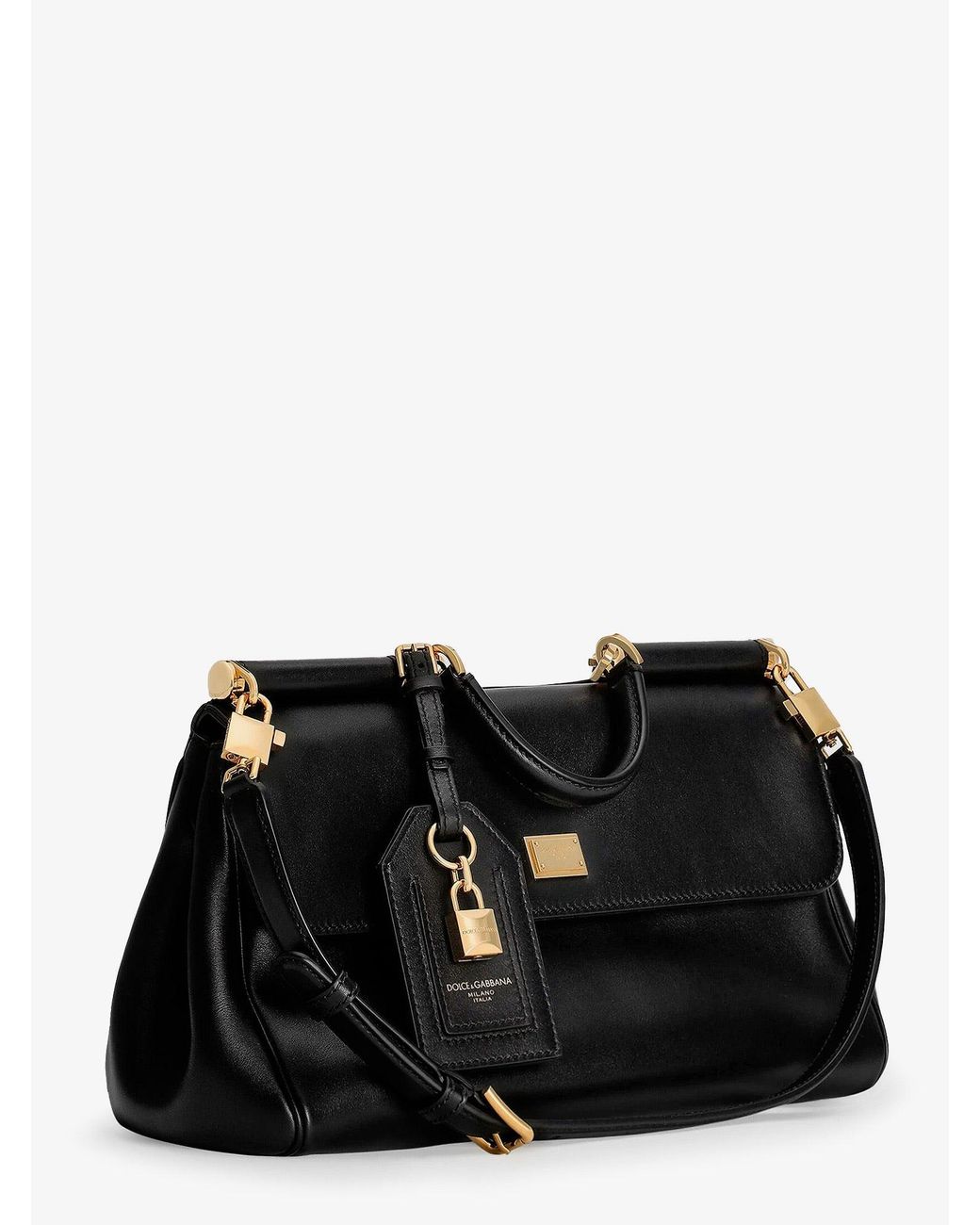 Dolce & Gabbana Black My Sicily Leather Crossbody Bag