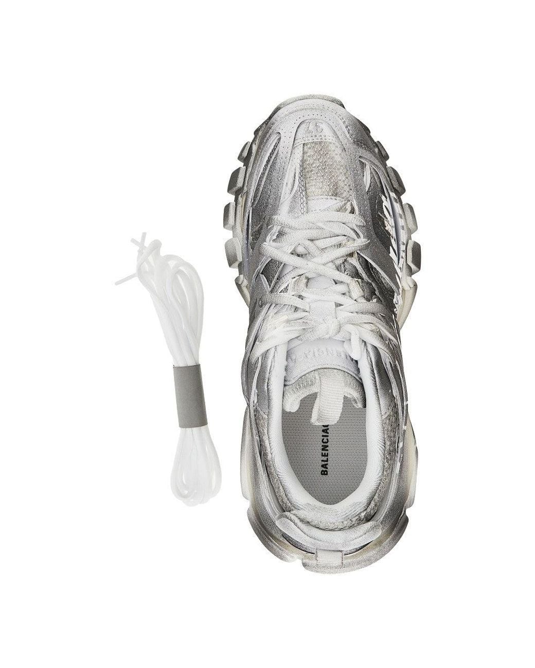 Balenciaga Gray Stencil Logo Track Sneakers