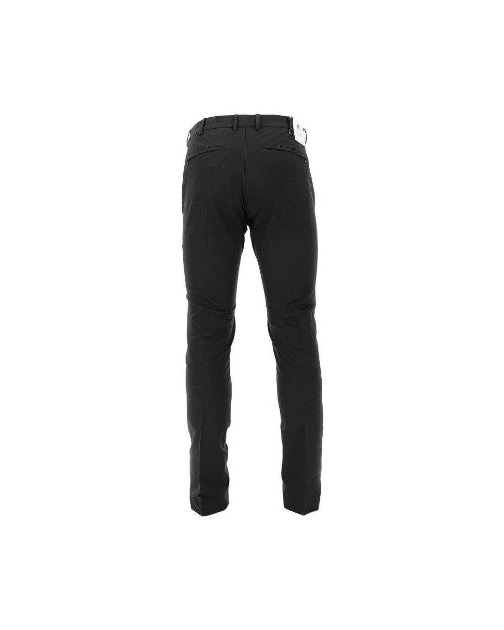 PT Torino Black 'Epsilon' Stretch Cotton-Blend Pants for men