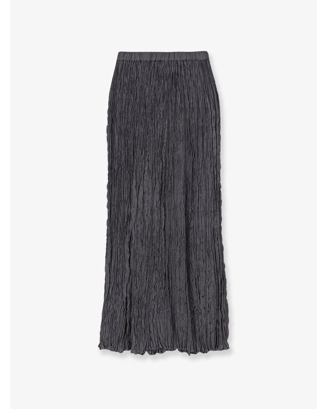 Alysi Gray Wrinkled Viscose Skirt