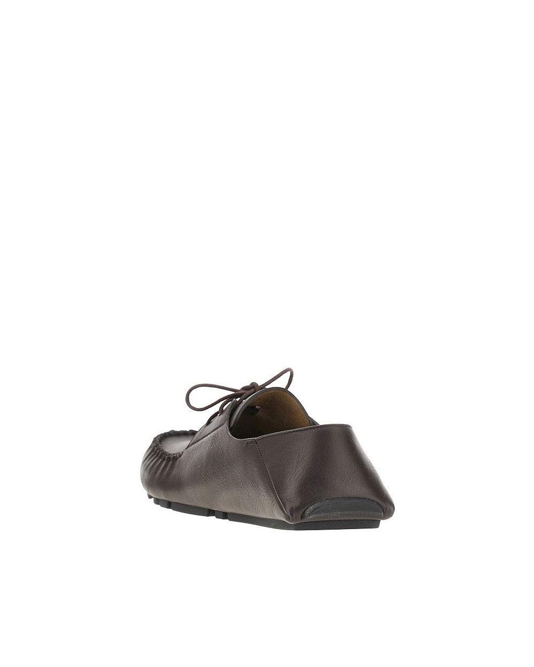 Loewe Brown 'Rambla' Leather Boat Shoes for men