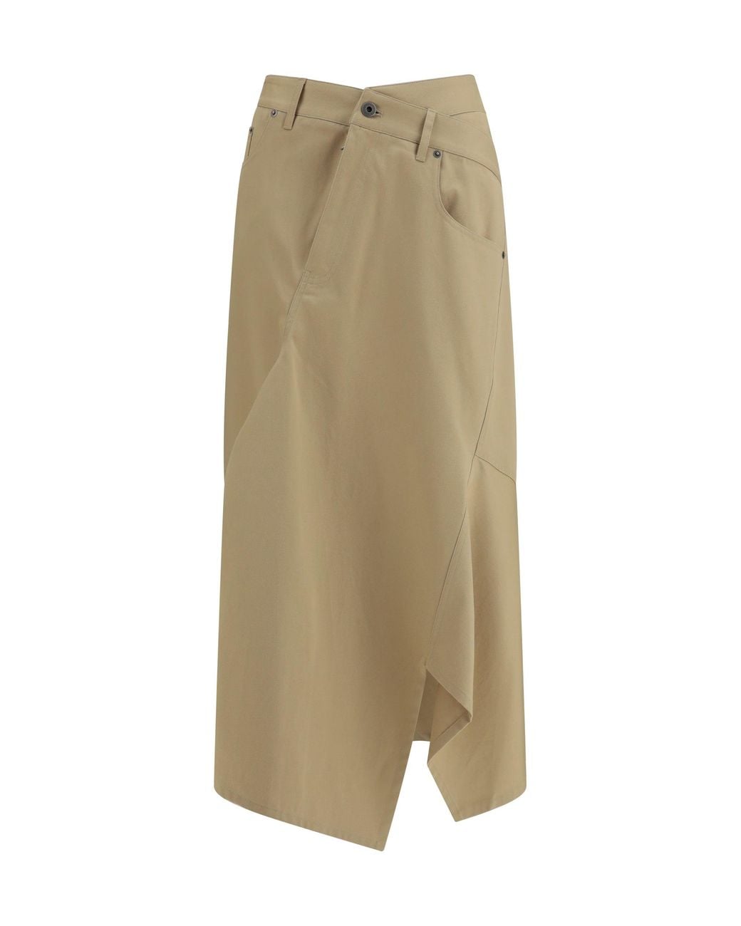 Loewe Natural Asymmetric Cotton Skirt