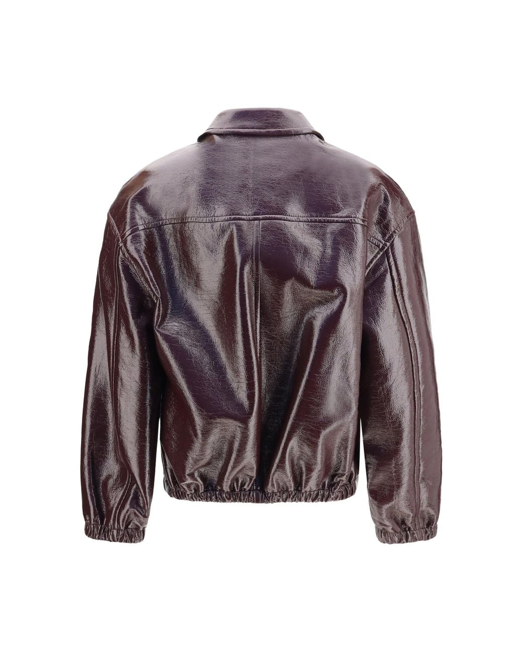 Courreges Purple Vinyl Bomber Jacket Burnt