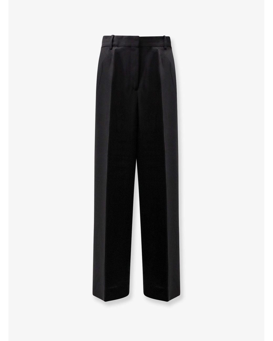 Totême Black Viscose And Wool Trousers