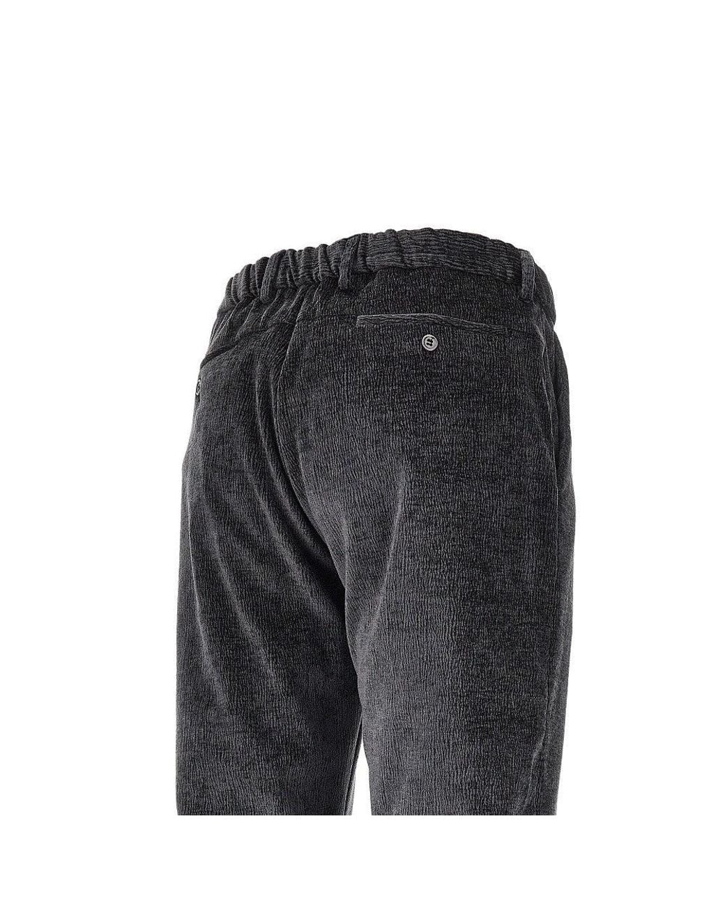 Emporio Armani Black Textured Velvet Pants for men