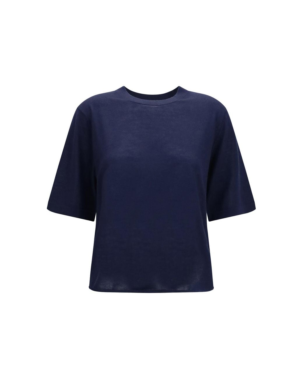 Loulou de Saison Blue Nala Fine-Knit Cashmere T-Shirt