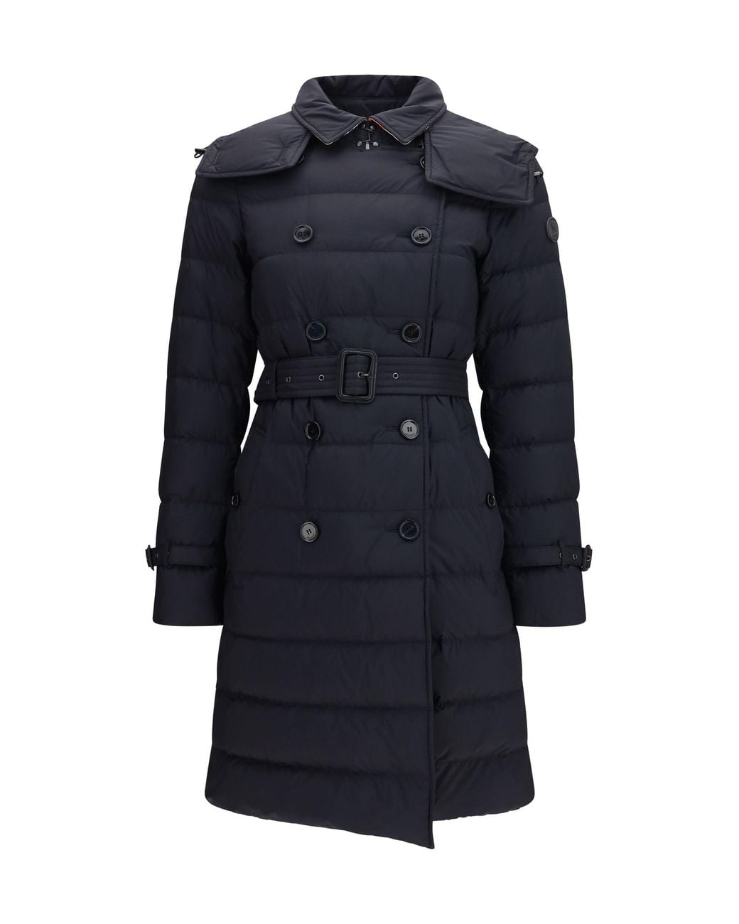 Burberry Blue Audley Mid Length Nylon Down Jacket