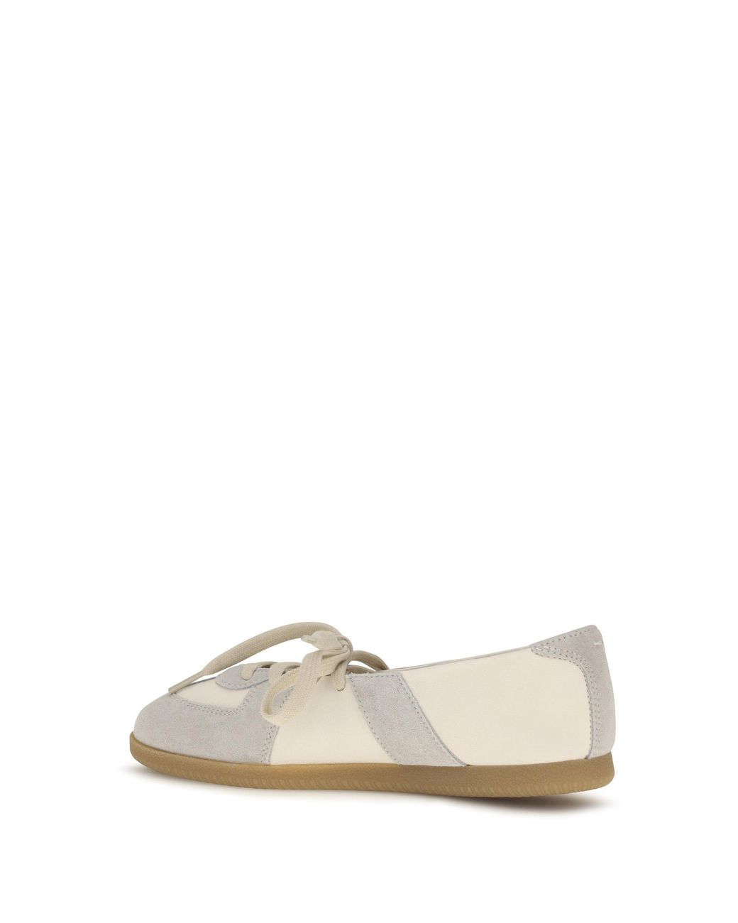 Margiela White Lace-Up Ballerinas Bleached Sand
