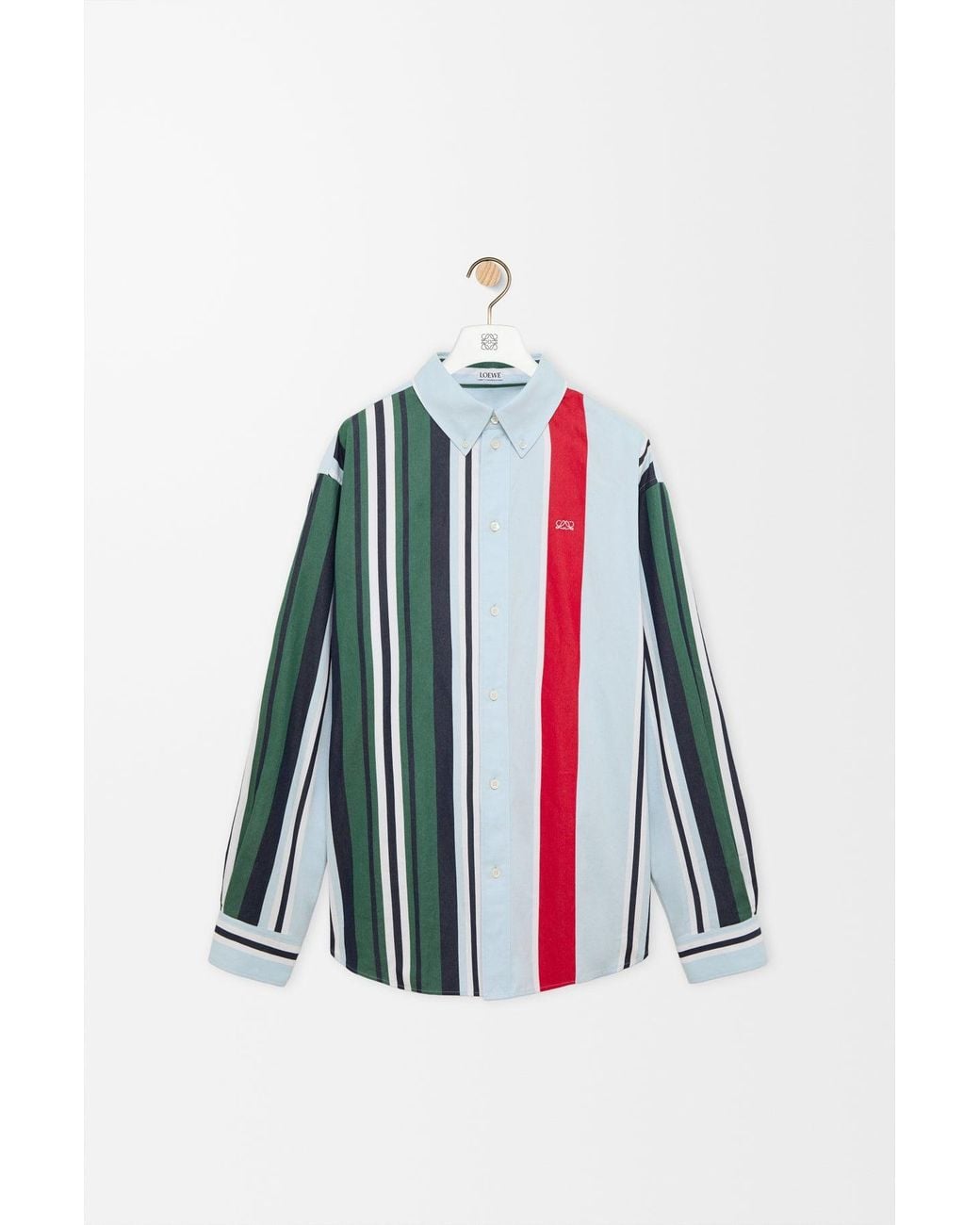 Loewe White Striped Cotton Shirt for men
