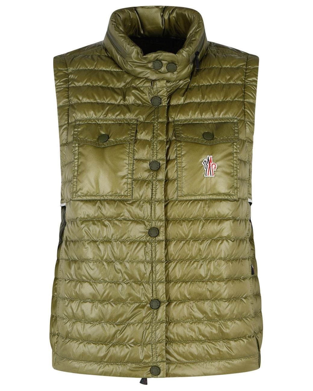 Moncler Green 'Gumiane' Padded Vest With Polyamide Hood