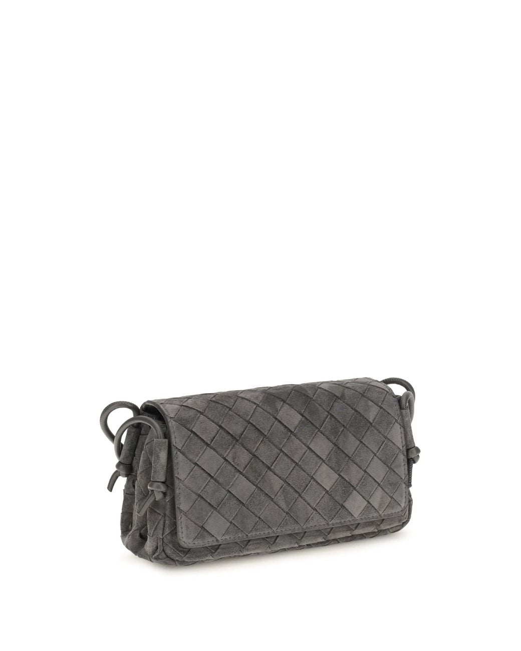 Bottega Veneta Gray Notturno Clutch Obsidian