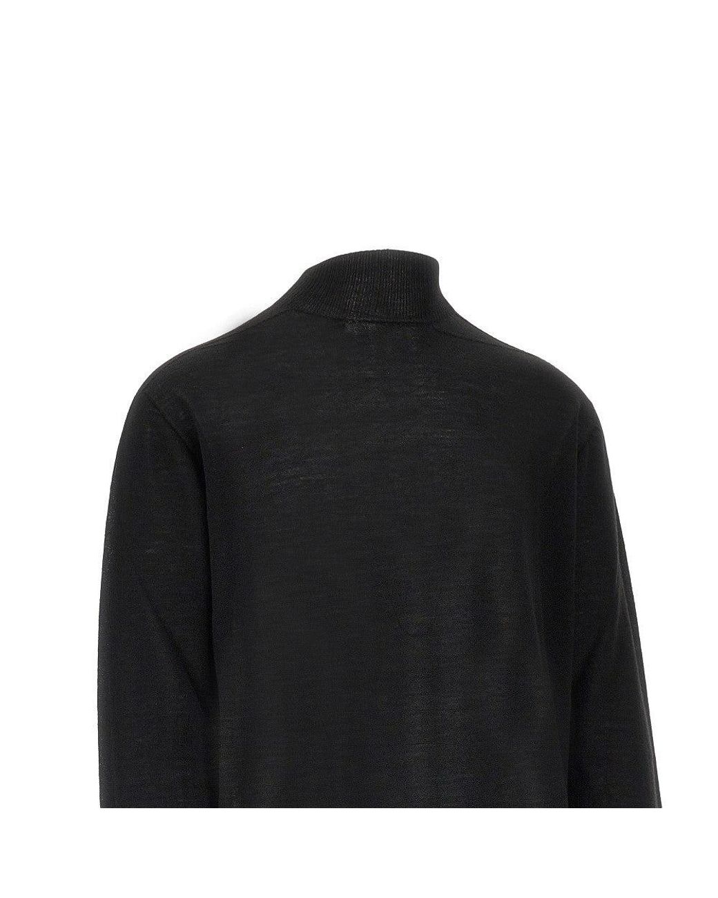 Rick Owens Black Oversized Turtleneck Sweater for men