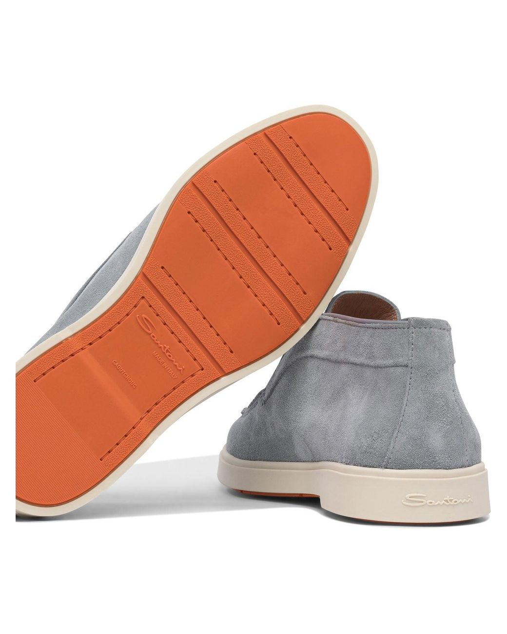 Santoni Gray Light Suede Sneakers