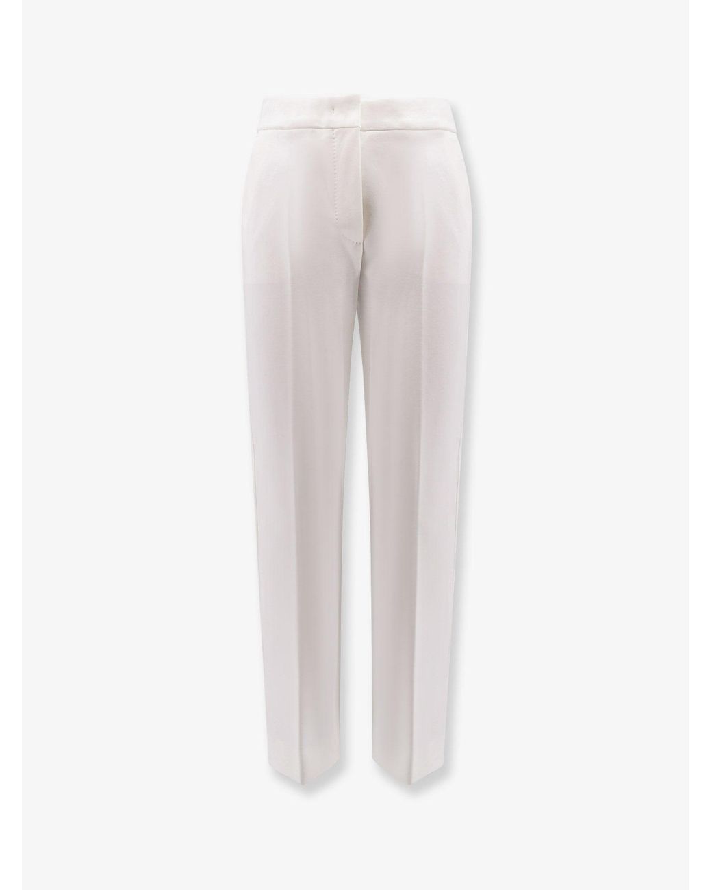 Max Mara White Pegno Viscose Blend Trousers