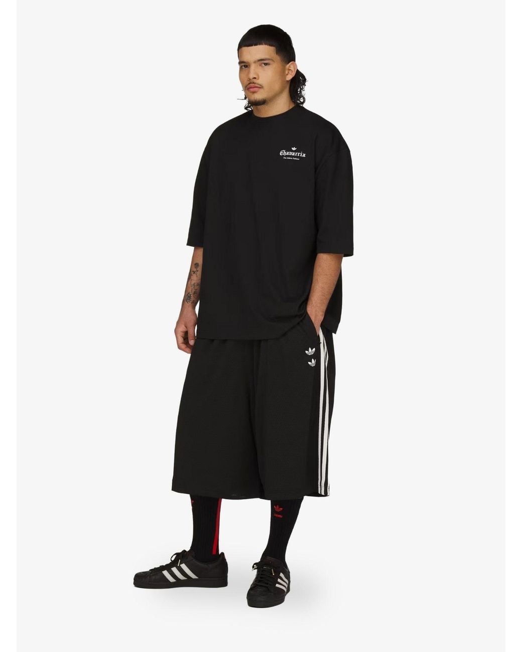 ADIDAS X WILLY CHAVARRIA Black Wc Logo Cotton T-Shirt for men